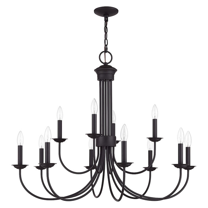 Livex Estate 12Lt Large 2-Tier Chandelier, Bronze
