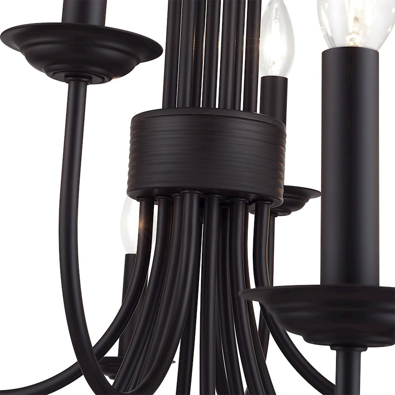 Livex Estate 12Lt Large 2-Tier Chandelier, Bronze