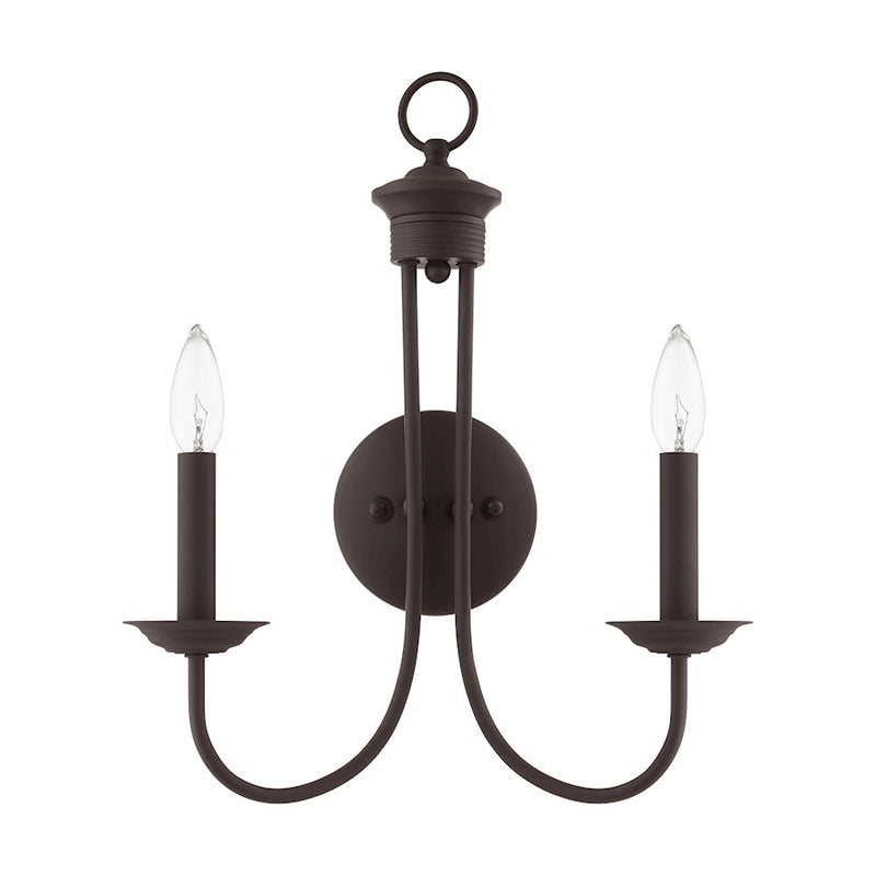 Livex Estate 2 Light Sconce, Bronze