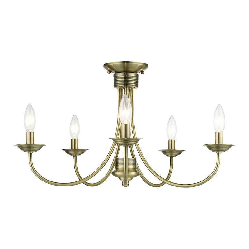 Livex Estate 5 Light Large Semi-Flush Mount