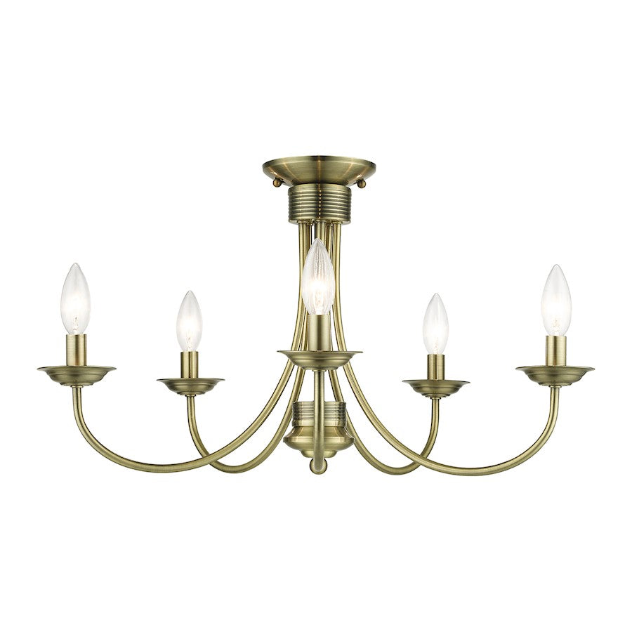 Livex Estate 5 Light Large Semi-Flush Mount
