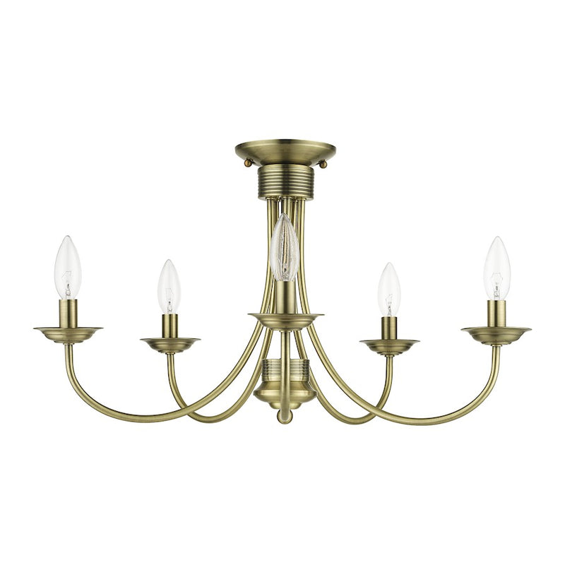 Livex Estate 5 Light Large Semi-Flush Mount