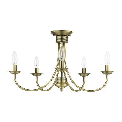 Livex Estate 5 Light Large Semi-Flush Mount