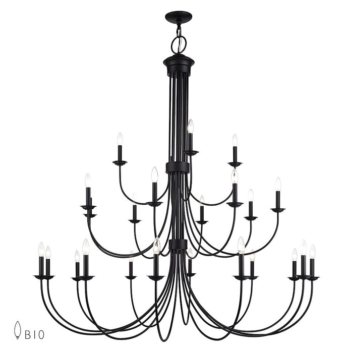 Livex Estate 24Lt Grande Foyer Chandelier, Black - 42686-04