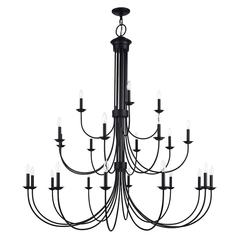 Livex Estate 24Lt Grande Foyer Chandelier, Black