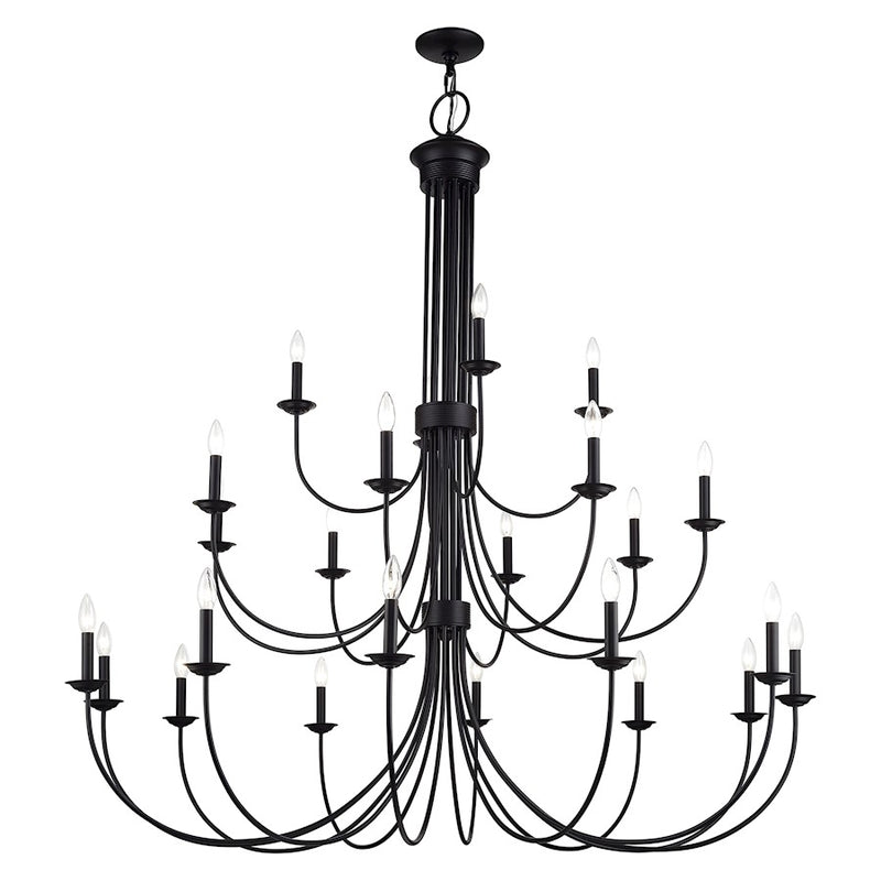 Livex Estate 24Lt Grande Foyer Chandelier, Black