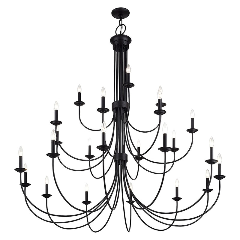 Livex Estate 24Lt Grande Foyer Chandelier, Black