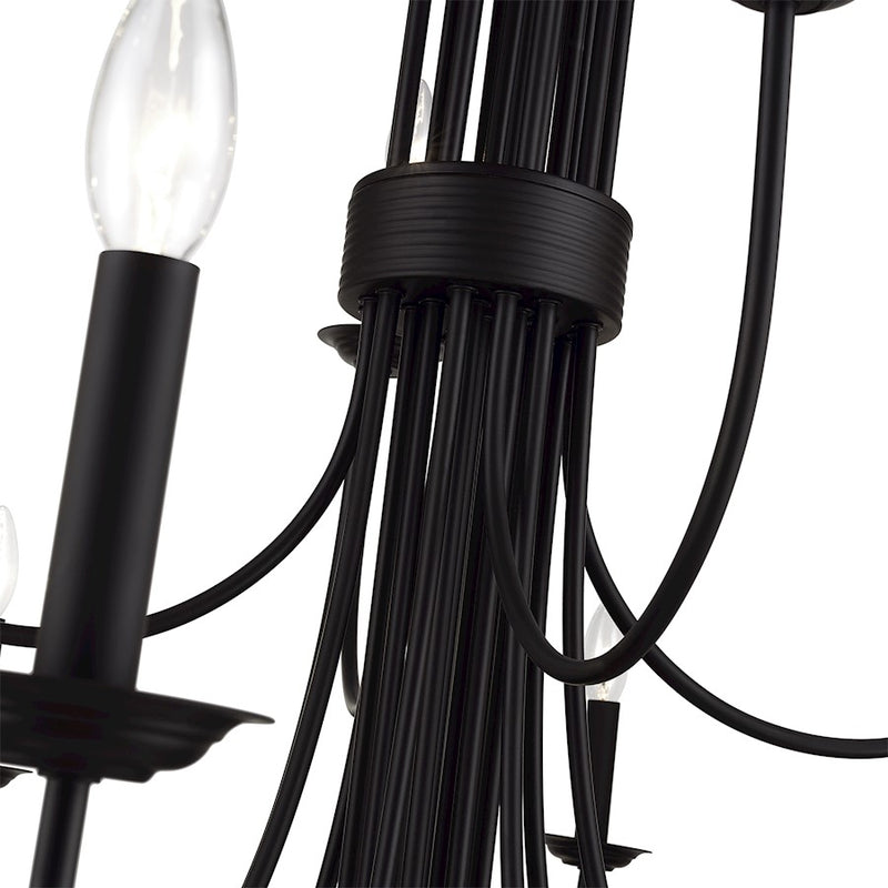 Livex Estate 24Lt Grande Foyer Chandelier, Black