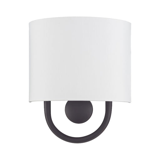 Livex Stratton 1Lt ADA Sconce, Bronze/White/White Fabric