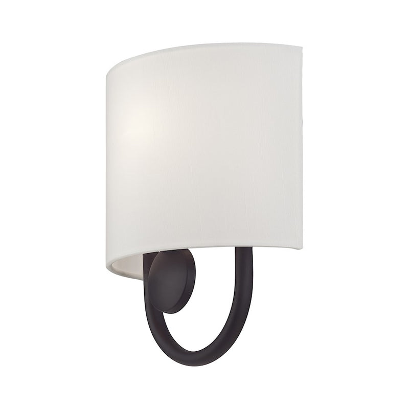 Livex Stratton 1Lt ADA Sconce, Bronze/White/White Fabric