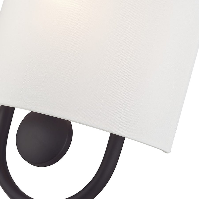 Livex Stratton 1Lt ADA Sconce, Bronze/White/White Fabric