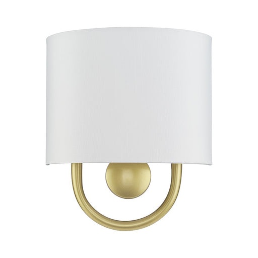 Livex Stratton 1Lt ADA Sconce, Gold/White/White Fabric