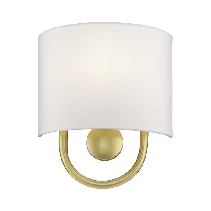 Livex Stratton 1Lt ADA Sconce, Gold/White/White Fabric