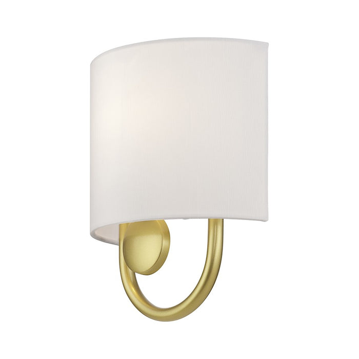 Livex Stratton 1Lt ADA Sconce, Gold/White/White Fabric