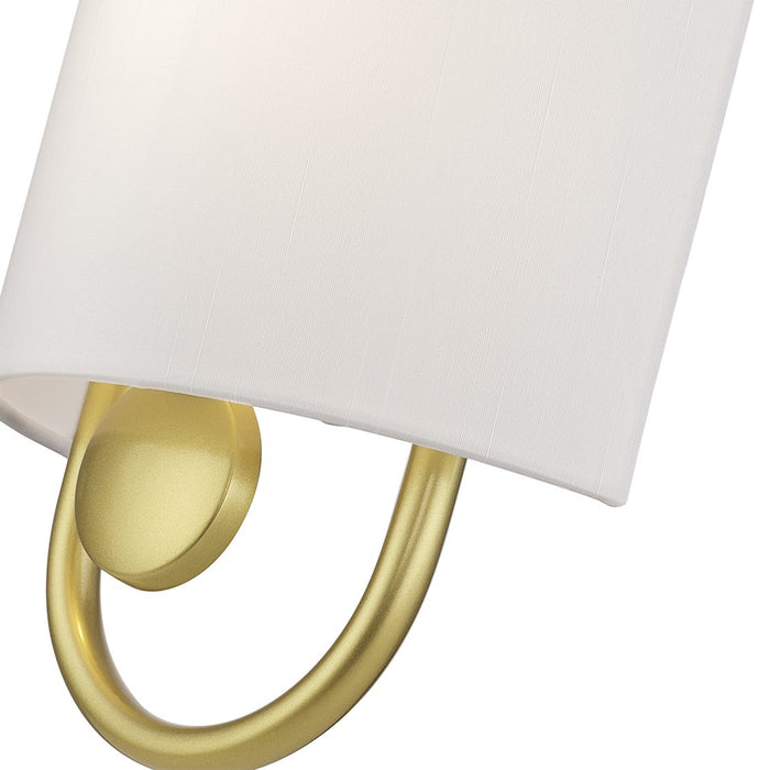 Livex Stratton 1Lt ADA Sconce, Gold/White/White Fabric