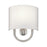 Livex Stratton 1Lt ADA Sconce, Nickel/White/White Fabric