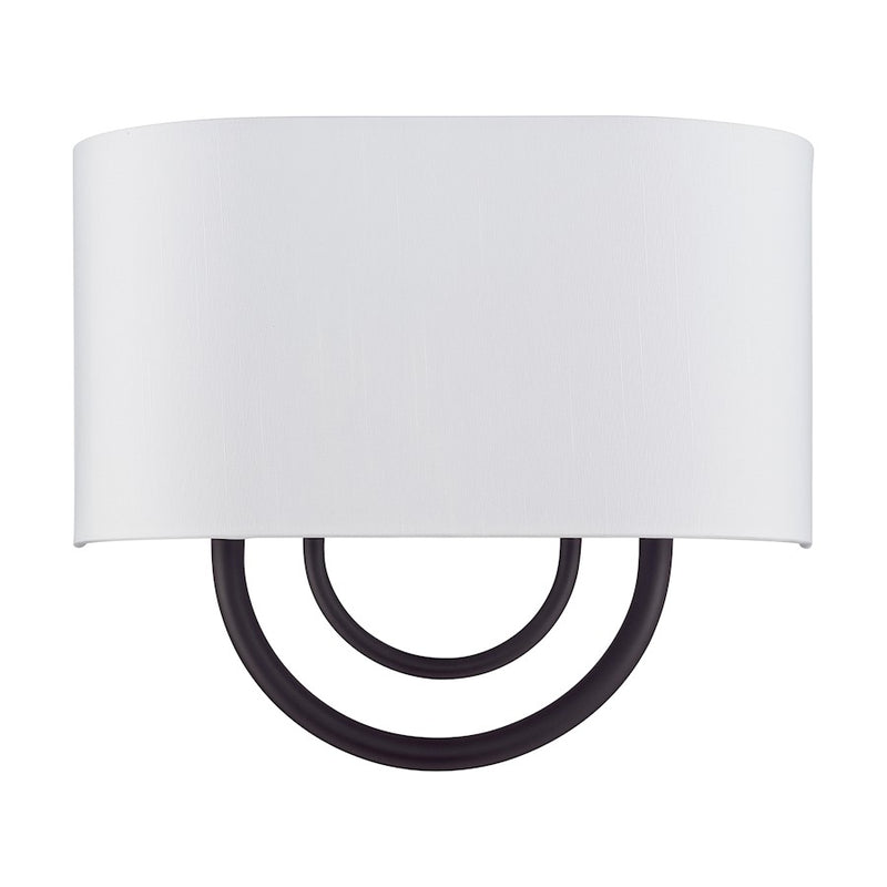 Livex Stratton 2Lt 13" ADA Sconce, Bronze/White/White Fabric