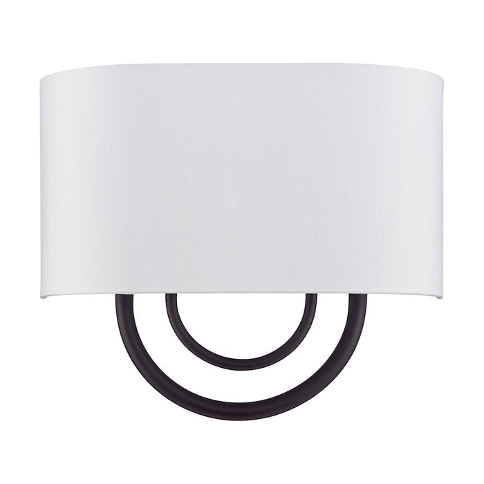 Livex Stratton 2Lt 13" ADA Sconce, Bronze/White/White Fabric