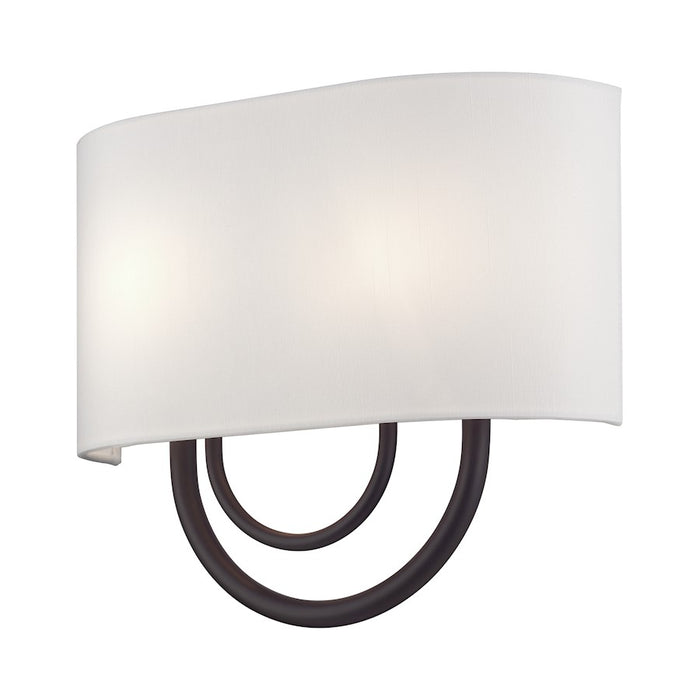 Livex Stratton 2Lt 13" ADA Sconce, Bronze/White/White Fabric