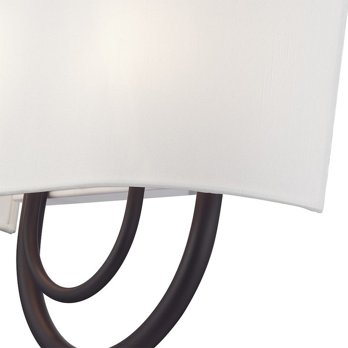Livex Stratton 2Lt 13" ADA Sconce, Bronze/White/White Fabric