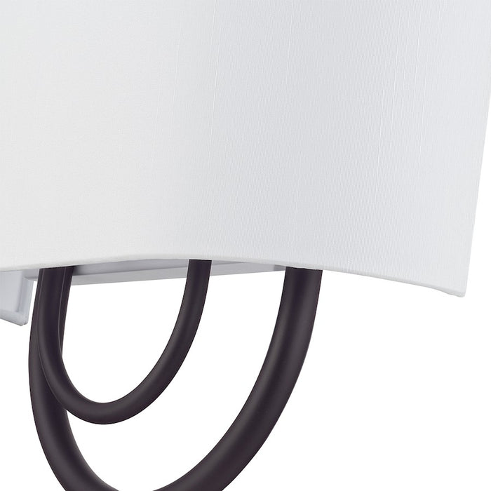 Livex Stratton 2Lt 13" ADA Sconce, Bronze/White/White Fabric