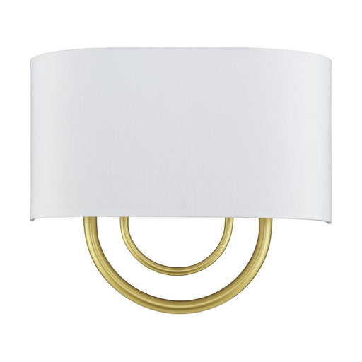 Livex Stratton 2Lt 13" ADA Sconce, Gold/White/White Fabric