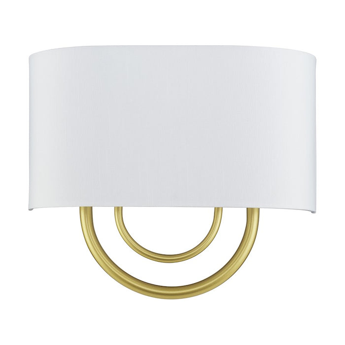 Livex Stratton 2Lt 13" ADA Sconce, Gold/White/White Fabric