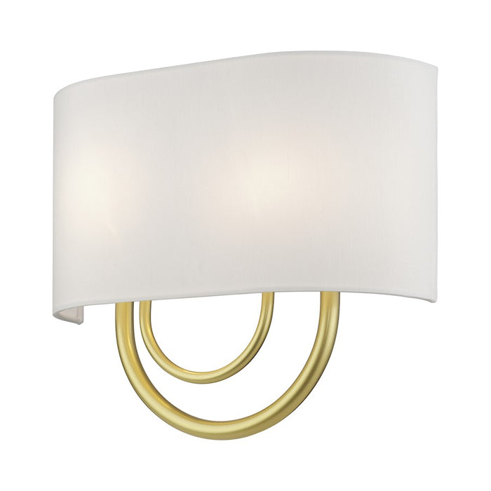 Livex Stratton 2Lt 13" ADA Sconce, Gold/White/White Fabric