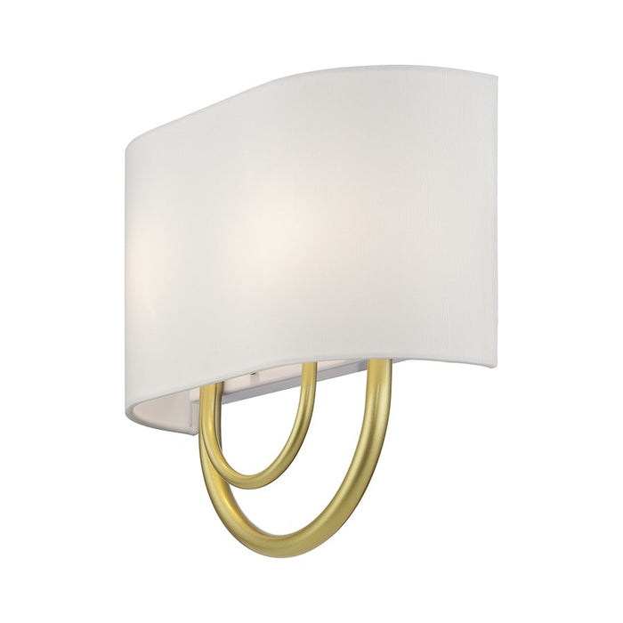 Livex Stratton 2Lt 13" ADA Sconce, Gold/White/White Fabric