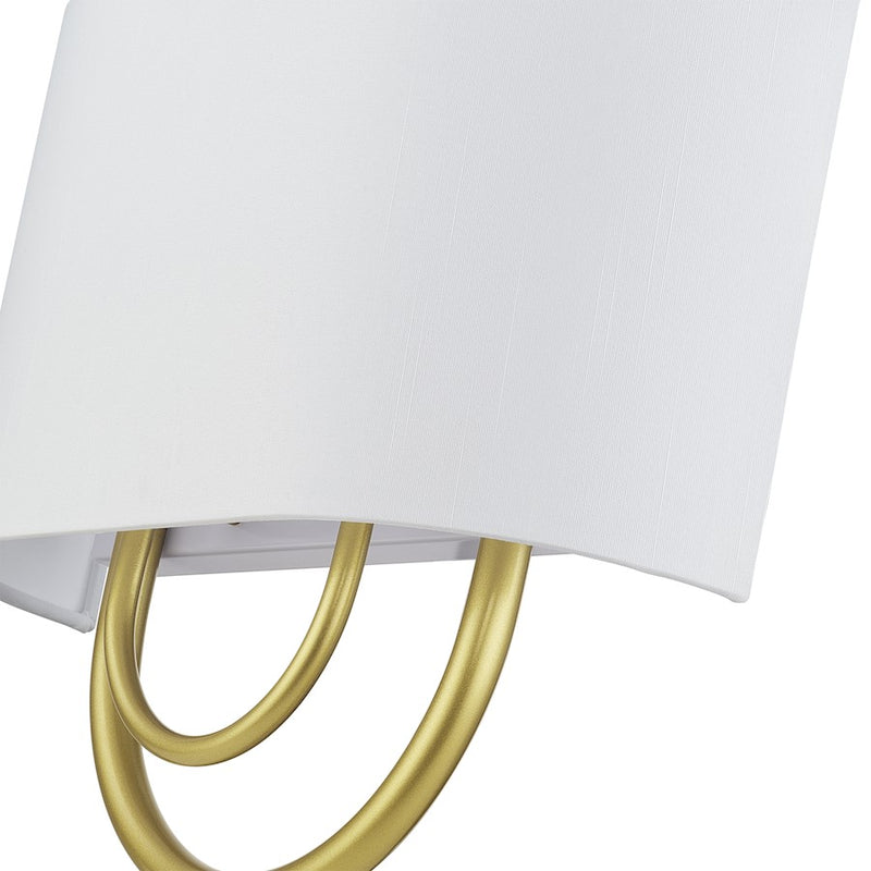 Livex Stratton 2Lt 13" ADA Sconce, Gold/White/White Fabric