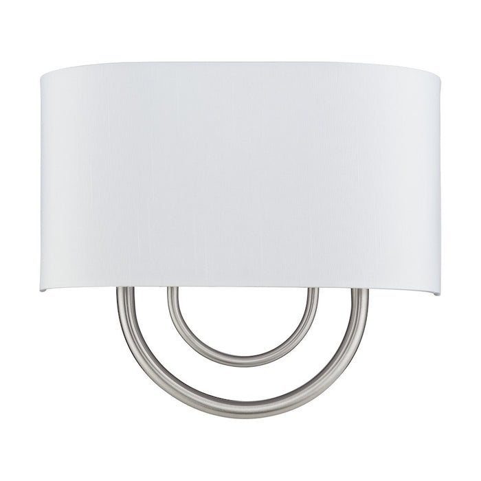 Livex Stratton 2Lt 13" ADA Sconce, Nickel/White/White Fabric