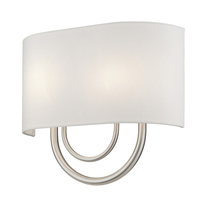 Livex Stratton 2Lt 13" ADA Sconce, Nickel/White/White Fabric