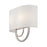 Livex Stratton 2Lt 13" ADA Sconce, Nickel/White/White Fabric