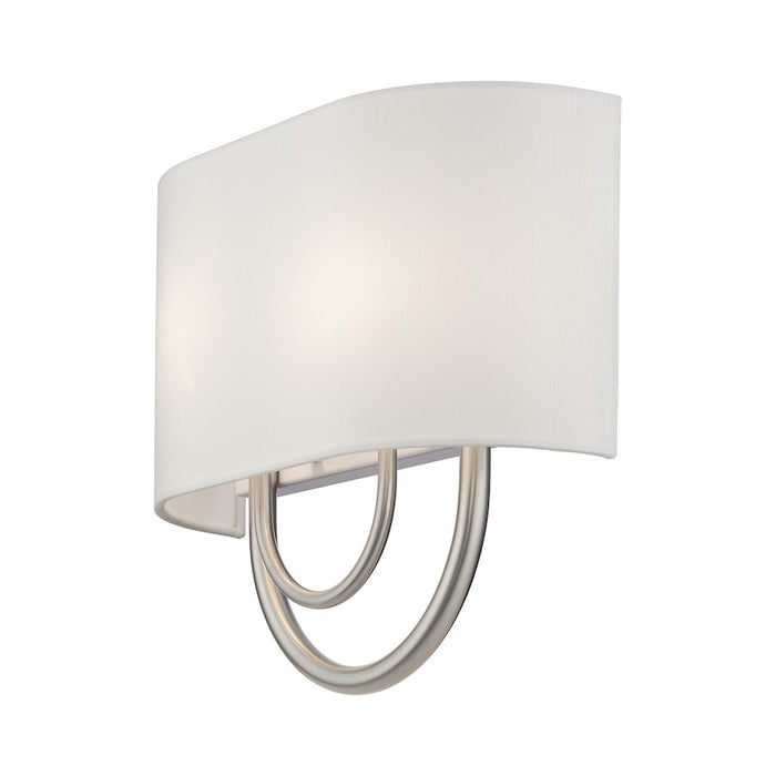 Livex Stratton 2Lt 13" ADA Sconce, Nickel/White/White Fabric