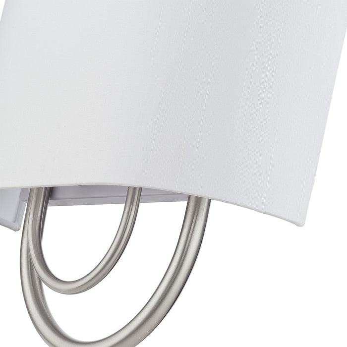 Livex Stratton 2Lt 13" ADA Sconce, Nickel/White/White Fabric