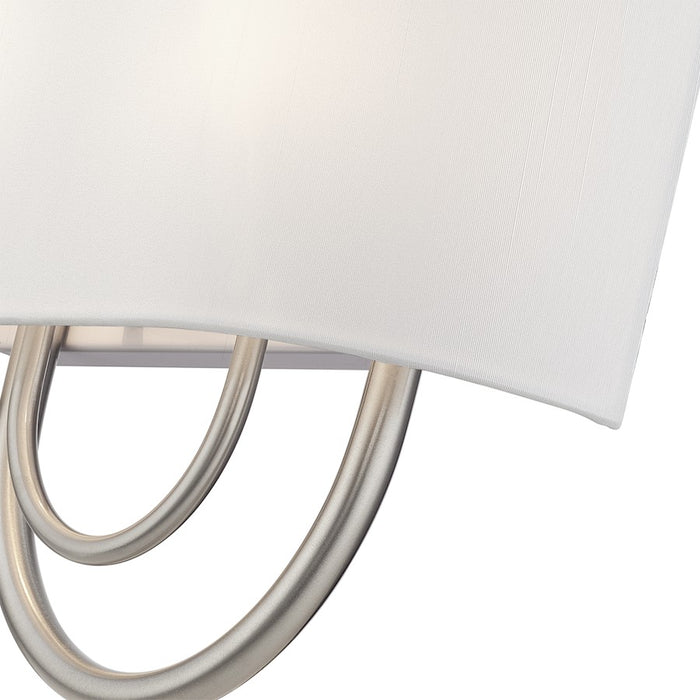 Livex Stratton 2Lt 13" ADA Sconce, Nickel/White/White Fabric