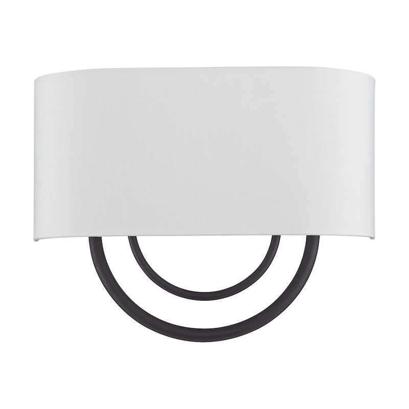 Livex Stratton 2Lt 15" ADA Sconce, Bronze/White/White Fabric