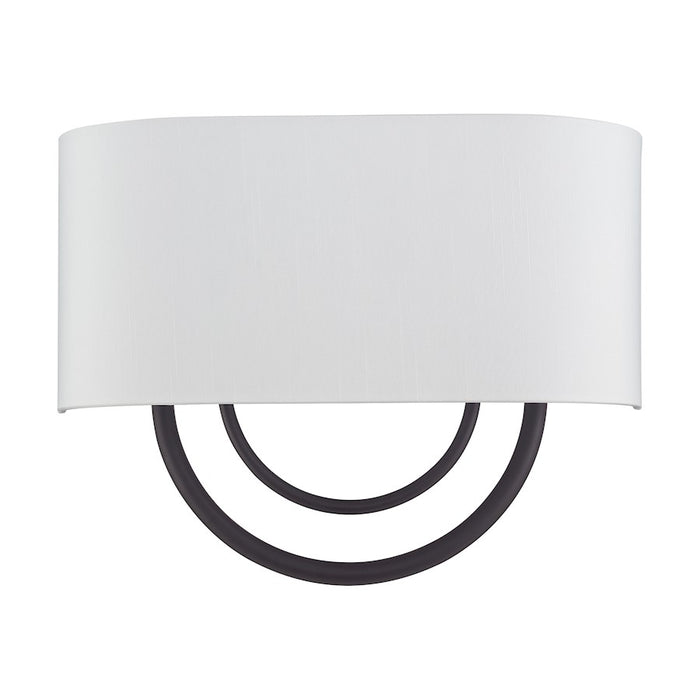 Livex Stratton 2Lt 15" ADA Sconce, Bronze/White/White Fabric
