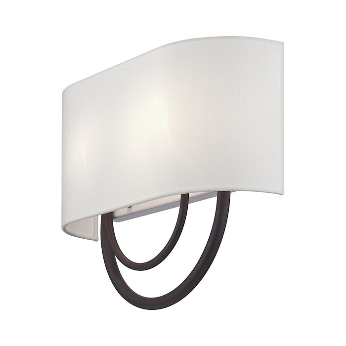 Livex Stratton 2Lt 15" ADA Sconce, Bronze/White/White Fabric