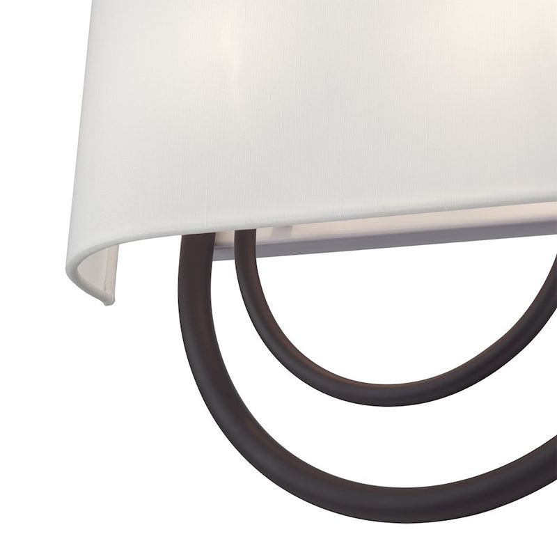 Livex Stratton 2Lt 15" ADA Sconce, Bronze/White/White Fabric