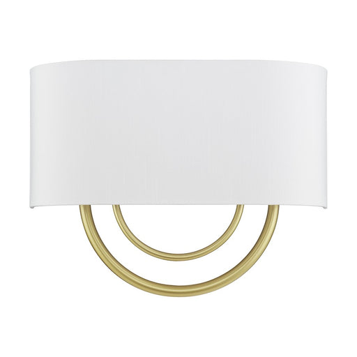 Livex Stratton 2Lt 15" ADA Sconce, Gold/White/White Fabric