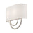 Livex Stratton 2Lt 15" ADA Sconce, Nickel/White/White Fabric