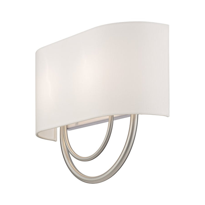Livex Stratton 2Lt 15" ADA Sconce, Nickel/White/White Fabric