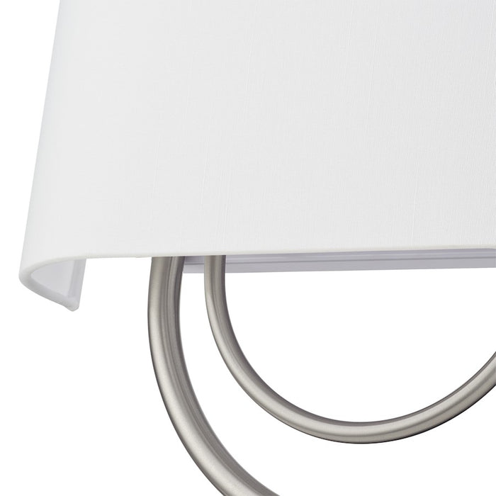 Livex Stratton 2Lt 15" ADA Sconce, Nickel/White/White Fabric