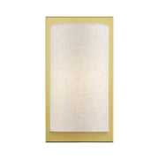 Livex Brenton 1Lt ADA Sconce, Gold/Oatmeal/White Fabric - 45230-33