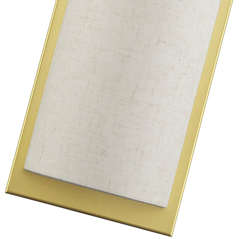 Livex Brenton 1Lt ADA Sconce, Gold/Oatmeal/White Fabric