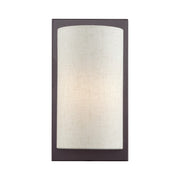 Livex Brenton 1Lt ADA Sconce, English Bronze/Oatmeal/White Fabric - 45230-92