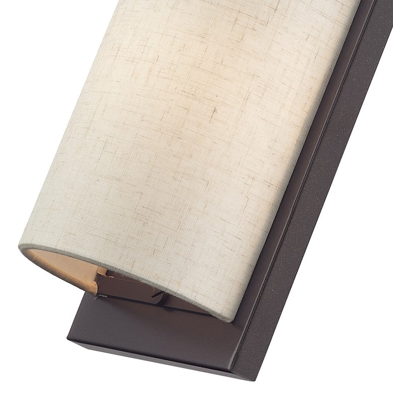 Livex Brenton 1Lt ADA Sconce, English Bronze/Oatmeal/White Fabric