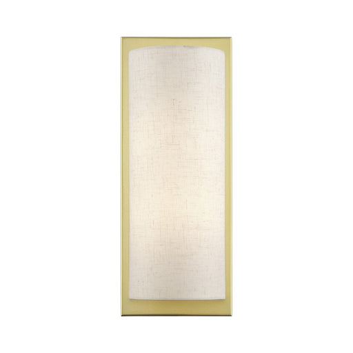 Livex Brenton 2Lt ADA Sconce, Gold/Oatmeal/White Fabric - 45231-33