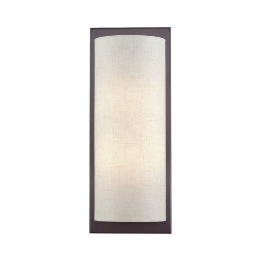 Livex Brenton 2Lt ADA Sconce, English Bronze/Oatmeal/White Fabric - 45231-92